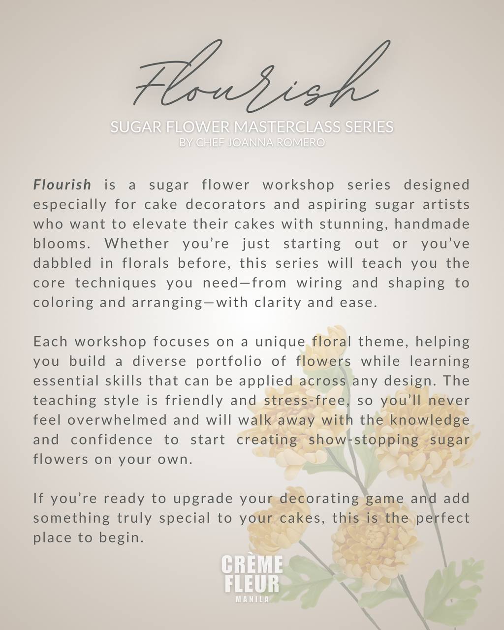 Flourish Sugar Flower Masterclass Series